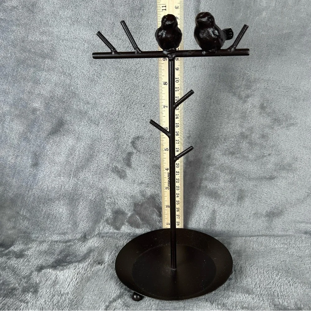 Cast Metal‎ Jewelry Stand Birds in a Tree   Organizer Stand & Dish Chain Display